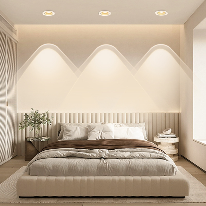 Zhongshan manufacturer wholesale Rainbow Small hill spotlights, embedded led living room ultra-thin downlights, anti-glare wall-washing lights Application Scenario