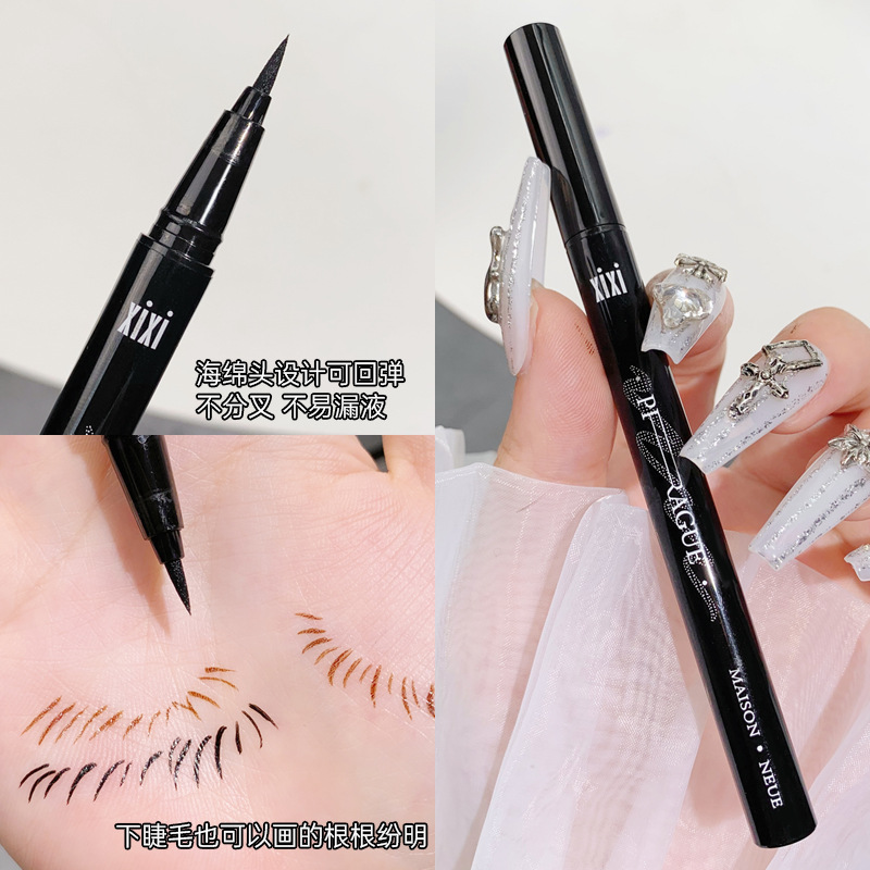 Xixi Linear Full-Bodied Liquid Eyeliner For Students Daily Waterproof Long-Lasting Color Non-Smudging Sponge Head Eyeliner