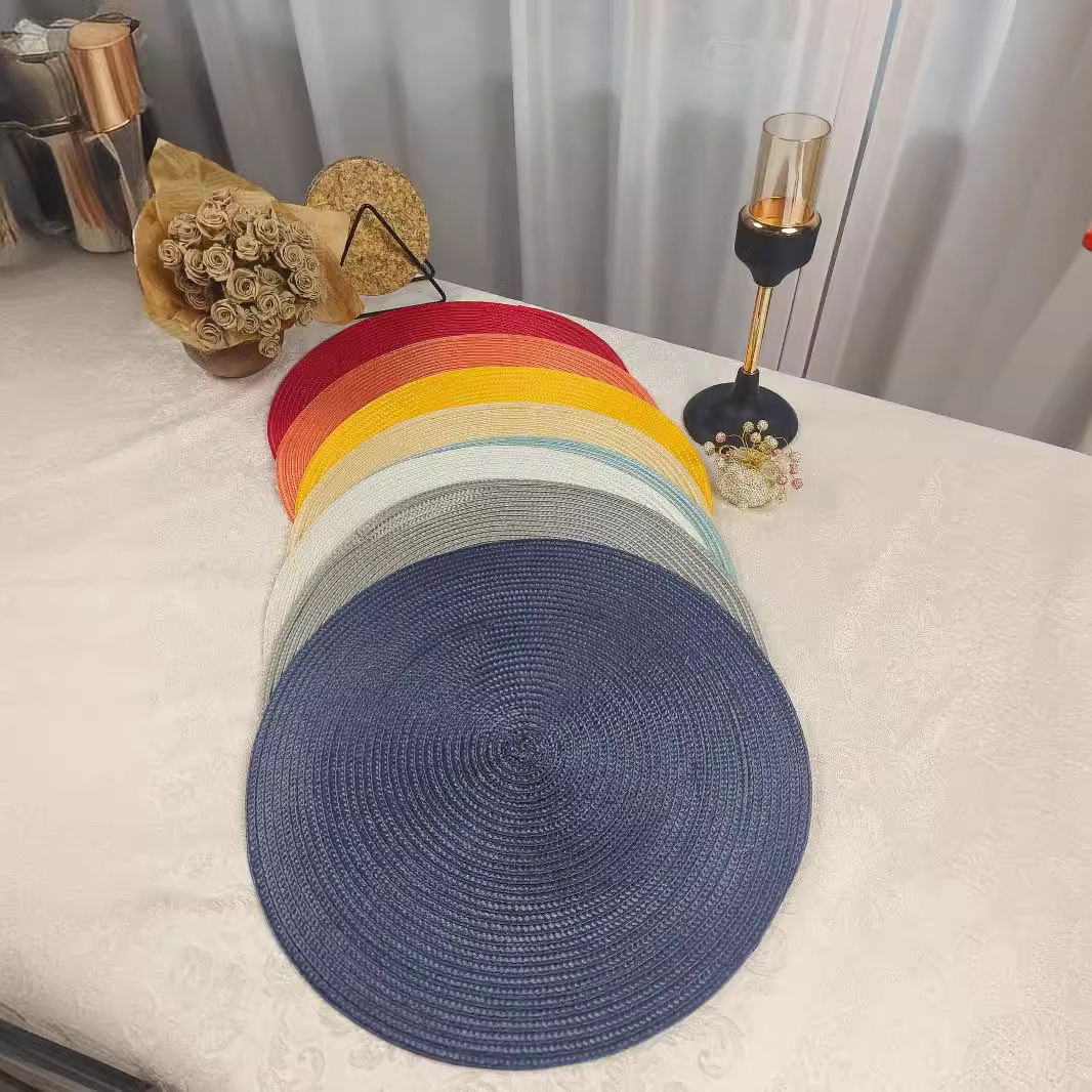 Carefully selected pp eco-friendly hand-woven placemats, popular European and American heat insulation pads, decorative pads, best-selling multi-color available table MATS