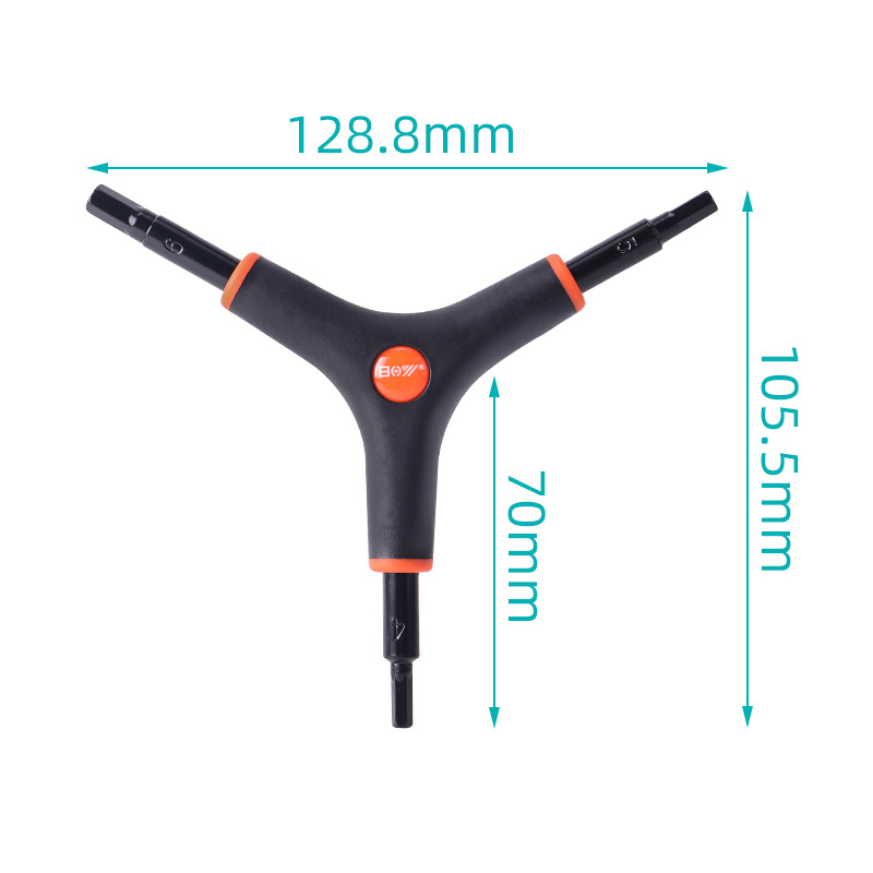 BOY mountain bike repair tools: Practical three-pronged hexagon socket repair tools, 4MM/5MM/6MM pic 2