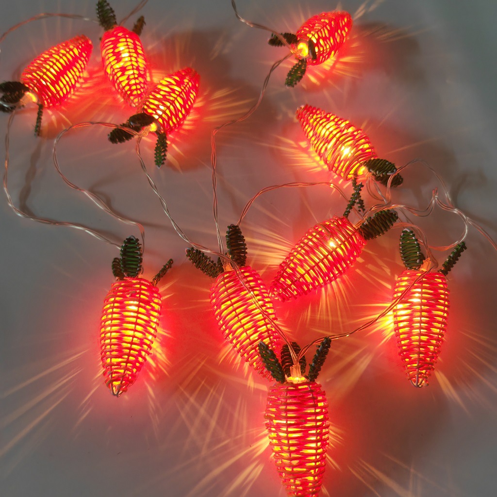 Easter Cross Border Turnip Rattan Ball Lighting Indoor And Outdoor Light String Decorations Holiday Decorations Application Scenario