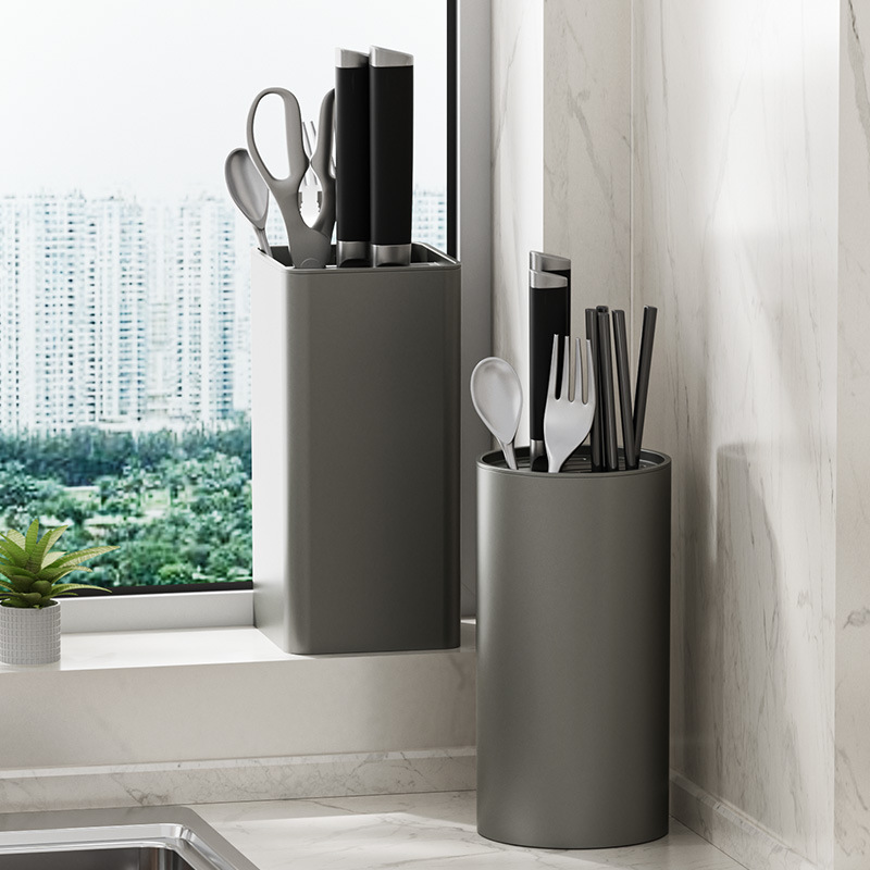 Yimejia Gun Ash Knife Stand Storage Rack Multi-Functional Chopsticks Container Kitchen Countertop Kitchen Knife Stand Chopsticks Container One Storage Box details Picture