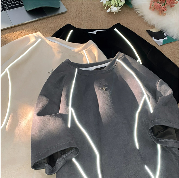 来图打样 定制巴拉圭 委内瑞拉 圭亚那 反光条设计T恤超级工厂