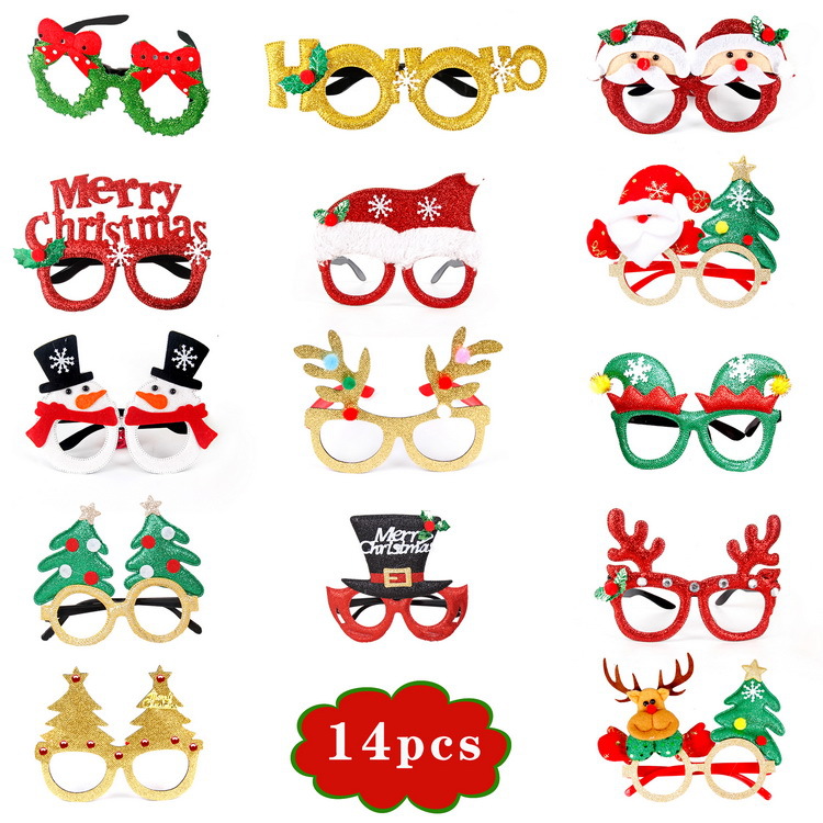 Christmas Decorations Glasses Set Festive Adult Children Christmas Gift Hat Head Buckle Pat Ring Wholesale Application Scenario