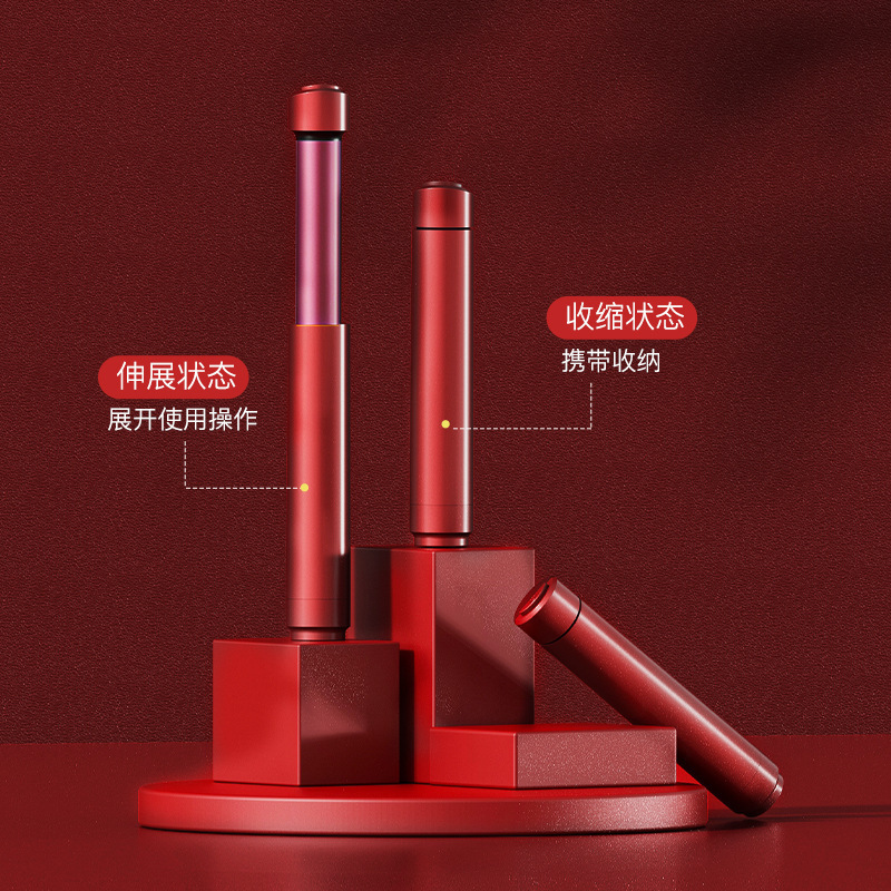 Mini hair curling and straightening device, portable telescopic hair curling and straightening dual-purpose small clamp, multi-functional hair curling device, new cross-border model details Picture