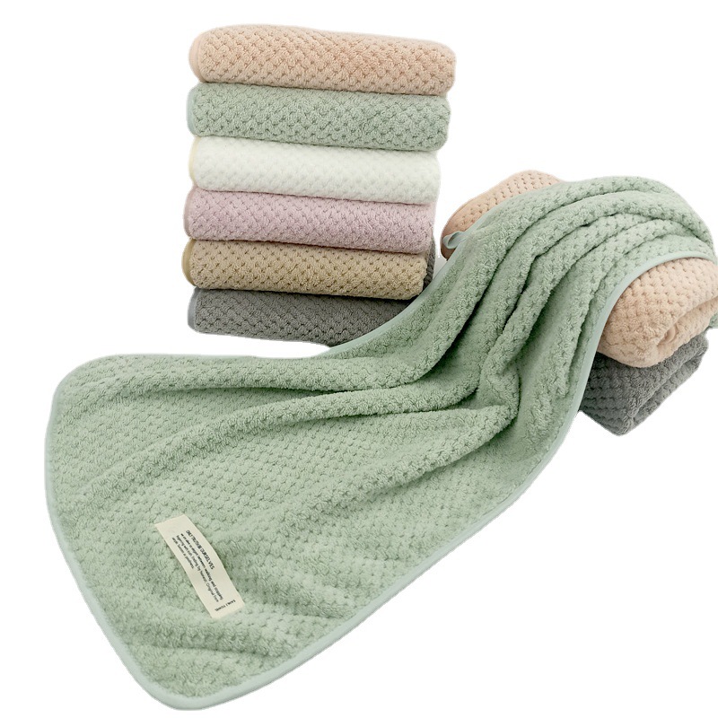 New coral fleece towel, teak soft, absorbent and quick-drying household face towel, logo printed gift towel Item Picture