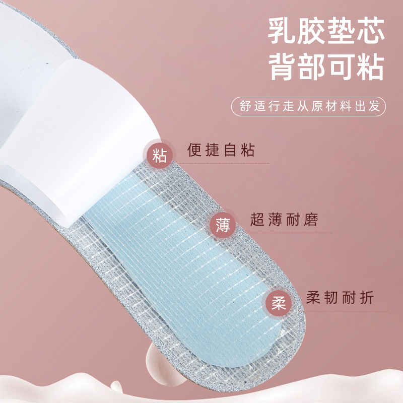 Ladies' genuine leather insoles, soft soles, super soft, sweat-absorbing, deodorizing, breathable, and can be adhered to, anti-slip genuine leather round-toe high heels, single shoes details Picture