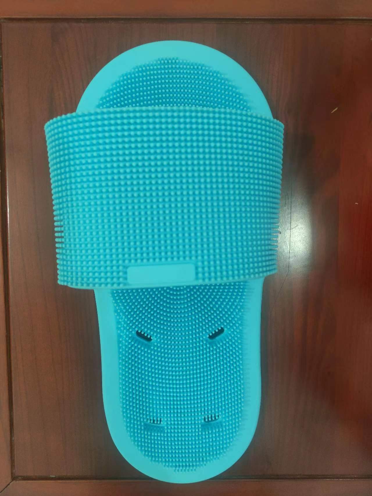 搓脚拖鞋白底实物图