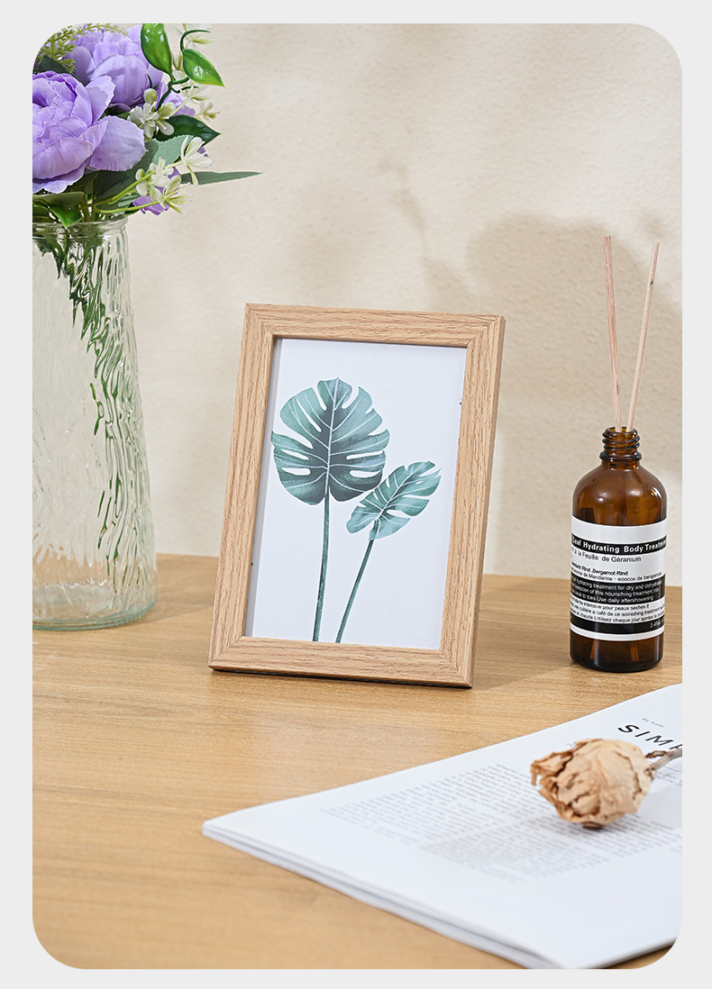 木质简约相框摆台画框挂墙5寸6寸7寸8寸10寸A4手工照片墙相框批发详情12