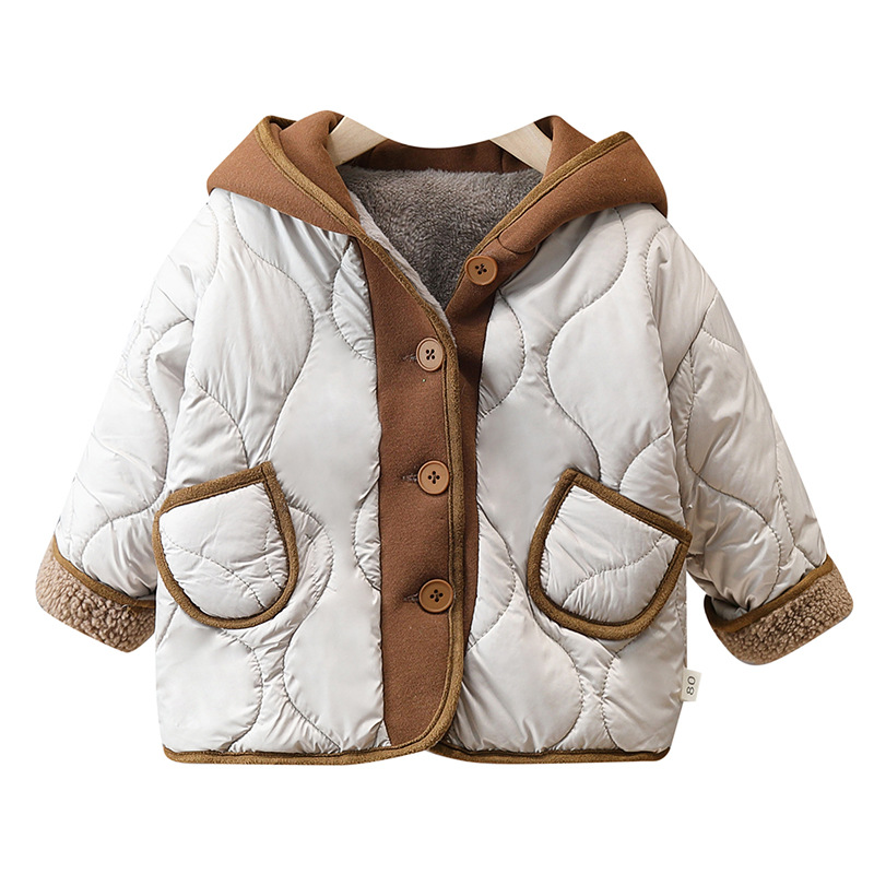 Boys Winter Quilted Coat Plus Fleece Thickened Children's Quilted Coat 2023 New Warm Baby Quilted Children's Wear Tide Item Picture