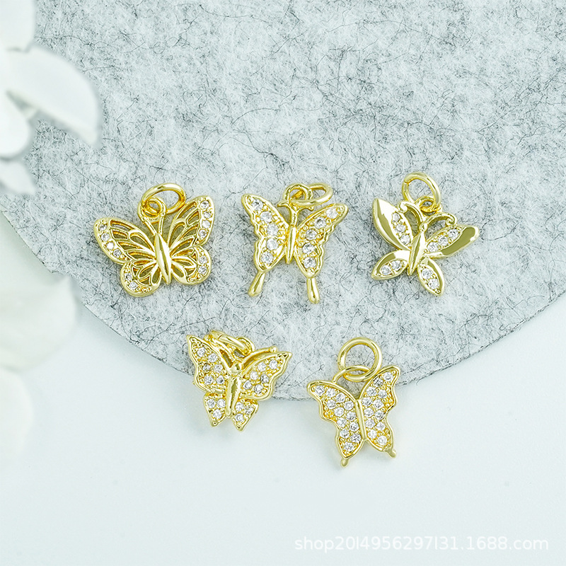 Wholesale Diy Micro-Inlay Jewelry Accessories A Variety Of Pendant Accessories Copper Jewelry Accessories 18K Gold Plating Specification drawing