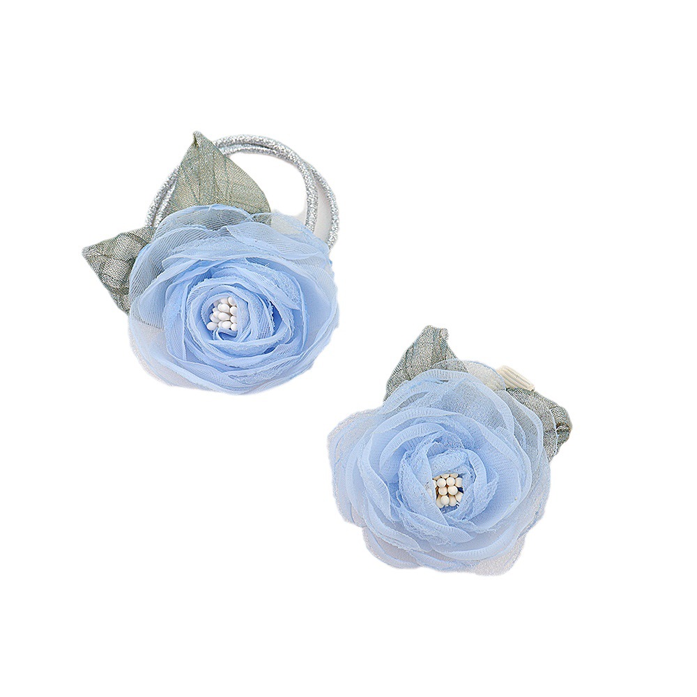 Organza Three-Dimensional Flower Hair Clip Princess Hair Tie Super Fairy Cute Baby Hair Circle Girl Korean Hair Card Headflower Item Picture