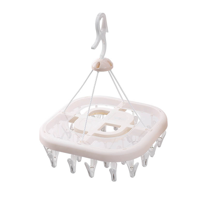 Dustproof drying rack Baby clothes 24 clips square simple drying rack underwear socks hook drying clip Item Picture