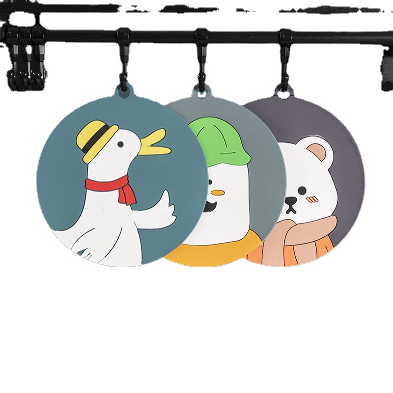 Heat insulation pads, high-temperature resistant household coasters, clay pot pads, bowl and plate coasters, silicone heat-resistant pads, table MATS, cartoon placemats Item Picture