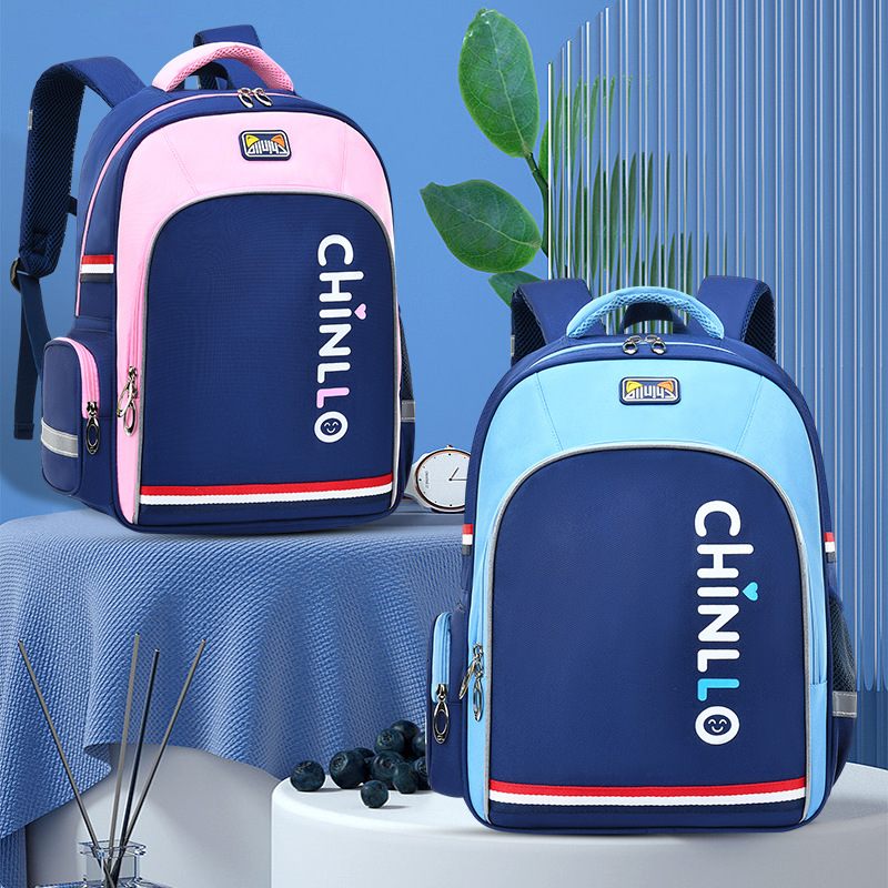 Wholesale of 2024 fashionable primary school schoolbags for foreign trade, noble British style, load-reducing, back-protecting, large-capacity waterproof primary school schoolbags