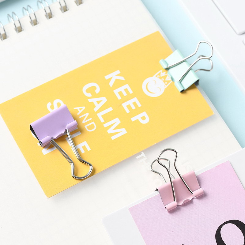 Lidemei Cultural and Creative Macaron-colored small long-tail clips, metal ticket clips, swallowtail clips, binding office supplies Application Scenario