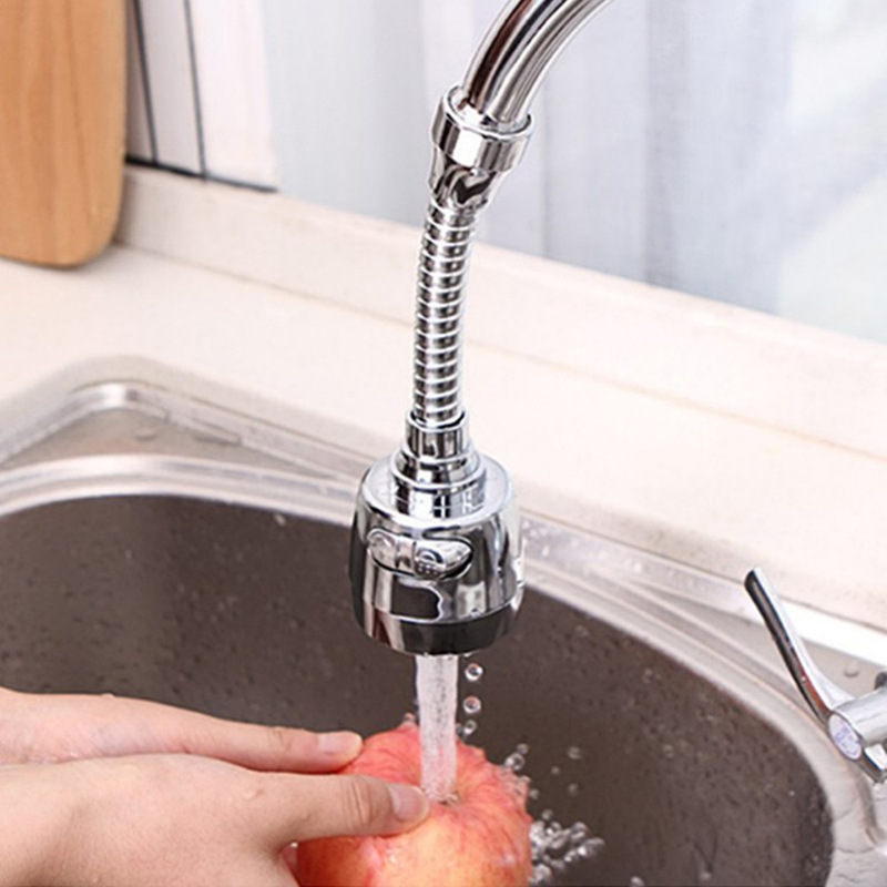 Kitchen faucet filter, universal splash-proof head, household rotating three-speed pressurized aerator, extended faucet details Picture