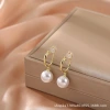 Unique design of pearl-like earrings, new ear clips, no ear holes, silicone earrings, women's light luxury and high-end earrings Specification image