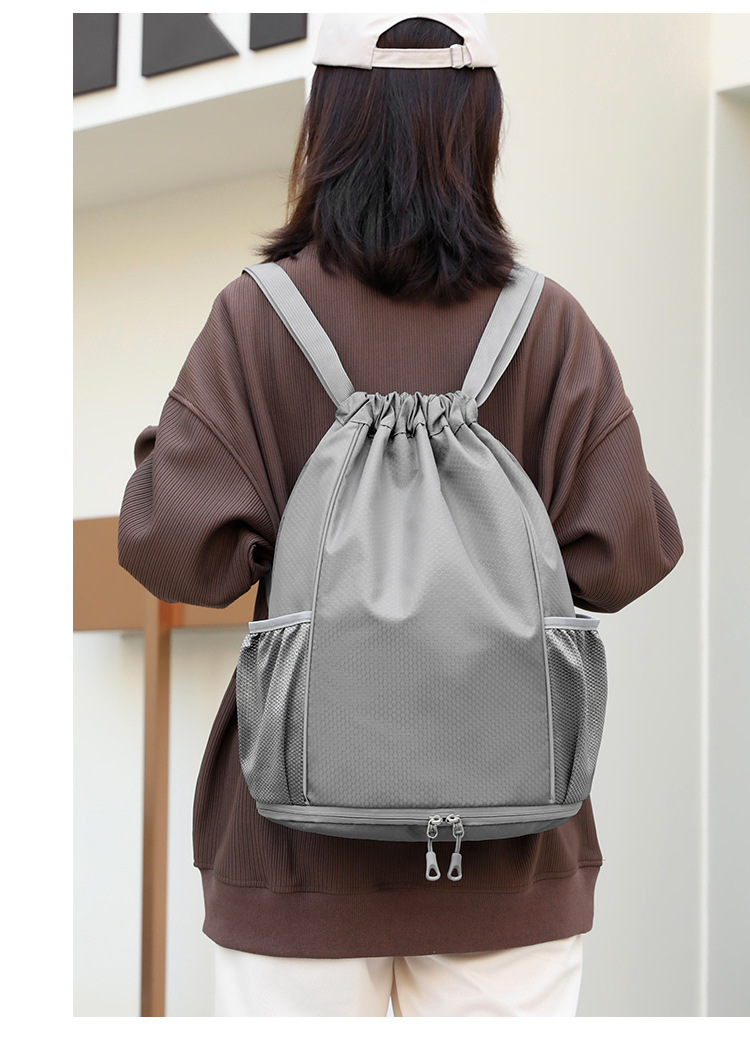 便携双肩包大容量男女抽绳背包防水收纳包印刷logo马拉松活动包详情18