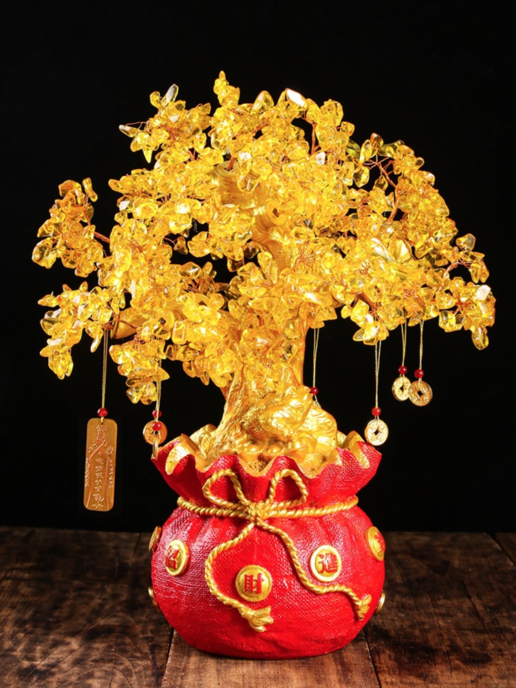 Natural topaz tree Corporeal pot pot dragon turtle living room decoration porch home office gift ornaments Specification drawing