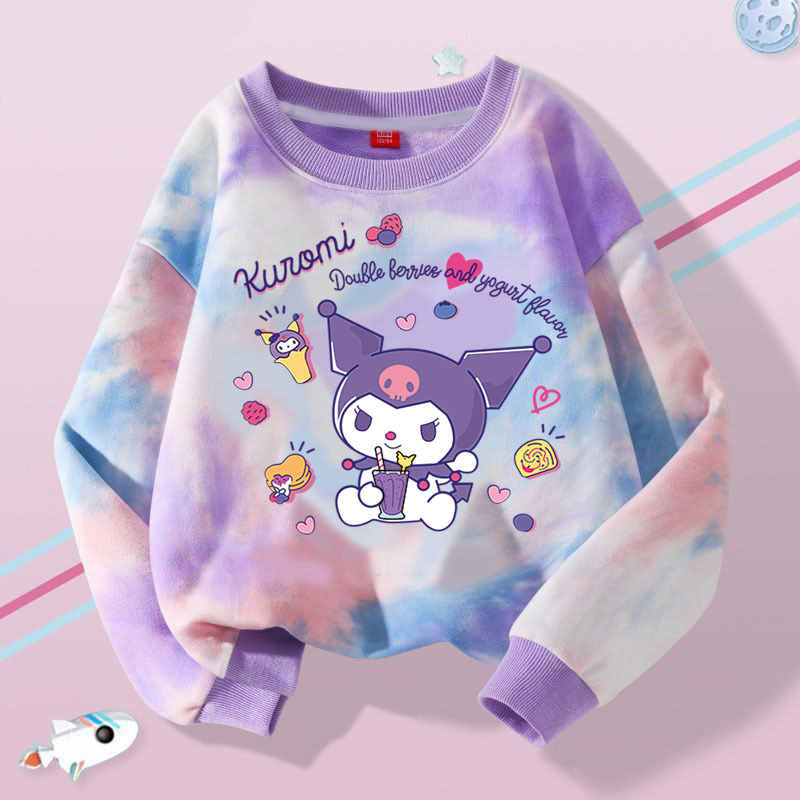 The new children's and girls' hoodie from Spring and Autumn is casual and versatile. It's a trendy cartoon top for baby girls and children with a round neck Specification image