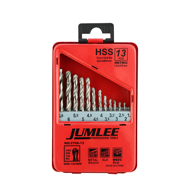 JUMLEE multi-specification high-speed steel straight shank twist drill bit sets, electric drill hole drilling accessories drill bits