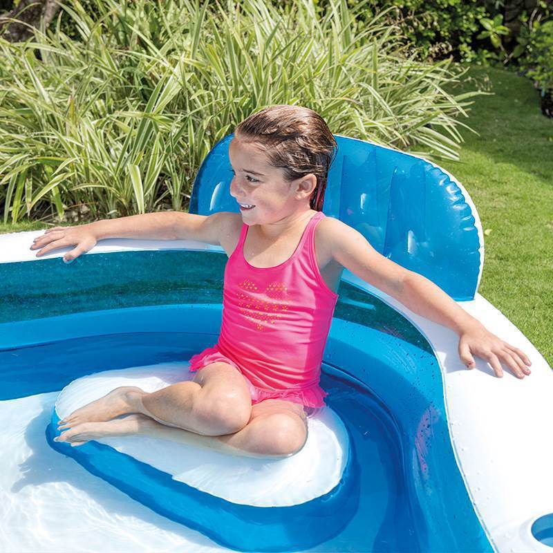 intex 56475 backrest seat family pool PVC parent-child interactive outdoor children's swimming and water play pool details Picture