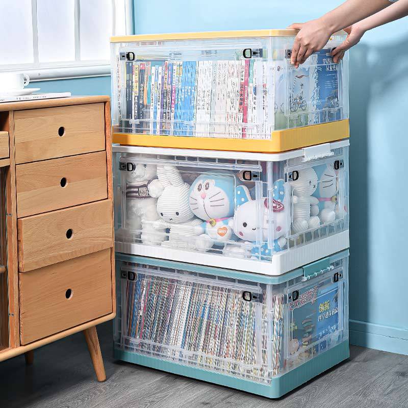 Book Storage Box Foldable Dormitory Student Classroom Transparent Book Storage Box Book Storage Device Application Scenario