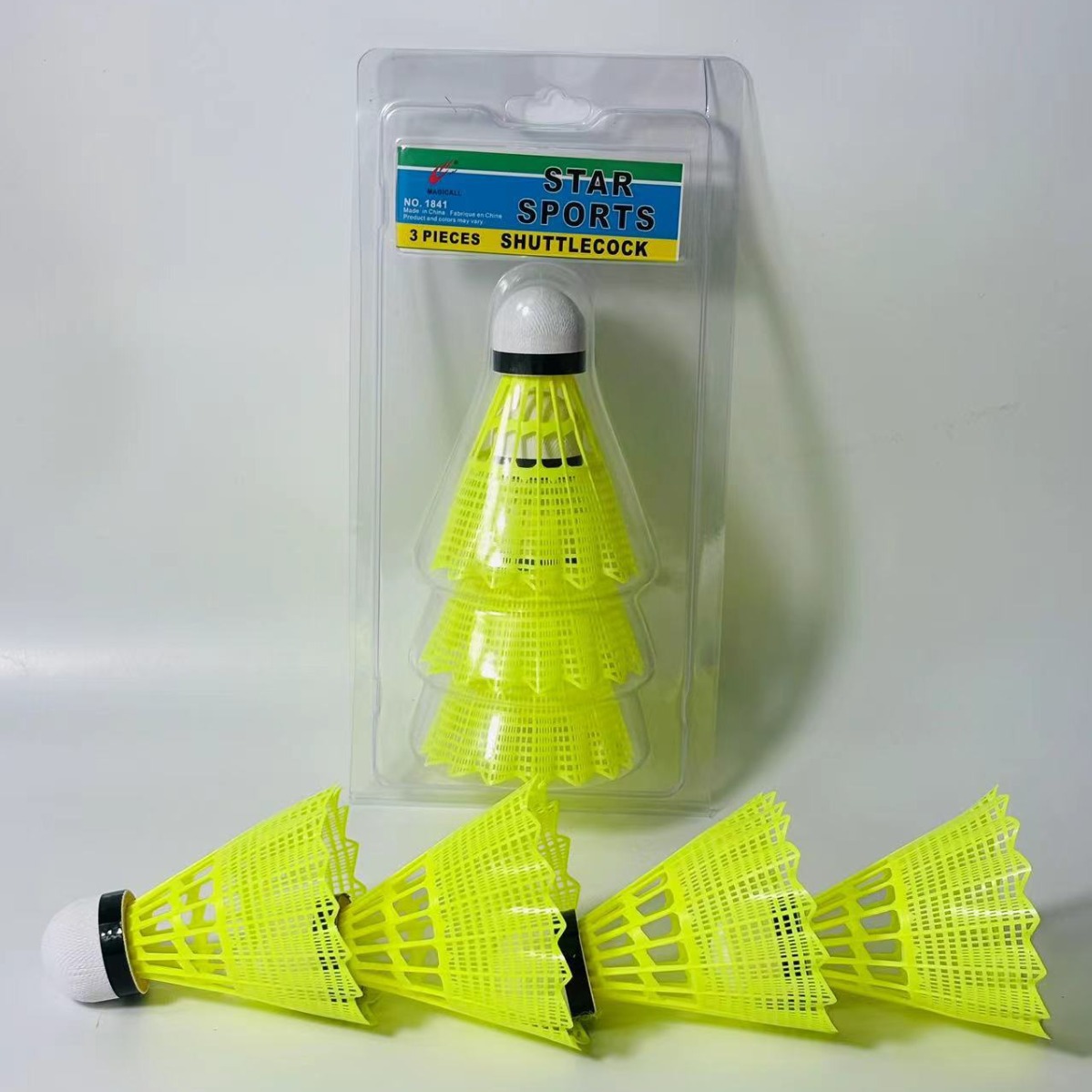 Nylon Badminton Suction Card 3 Sets 1841 Outdoor Training Resistant Yellow Badminton Windproof Wholesale details Picture