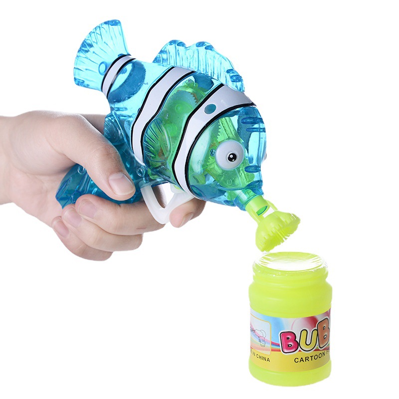 Children's Manual Clown Ocean Fish Light Spray Paint Bubble Gun Environmental Protection Anti-Drop Bubble Machine Children's Stall Hot Play Item Picture