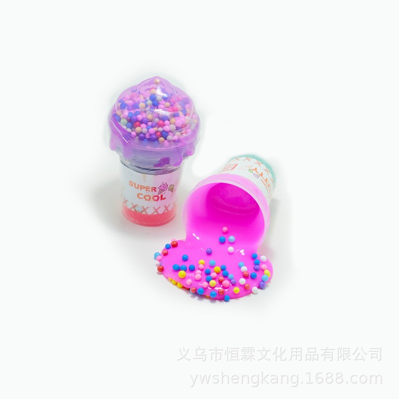 厂家直供史莱姆创意彩色甜筒造型水\晶\泥儿童diy透明彩泥玩具批发详情图5