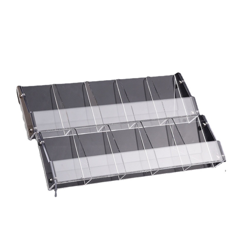 Acrylic Transparent Display Rack Double Ten Compartment Shelf Beauty Brush Eyebrow Pencil Eyeliner Ladder Storage Box Wholesale Item Picture
