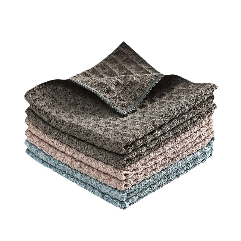 Waffle kitchen water-absorbing and non-shedding dishcloths for cleaning and stain removal, household towels, and home quick-drying cloths Item Picture