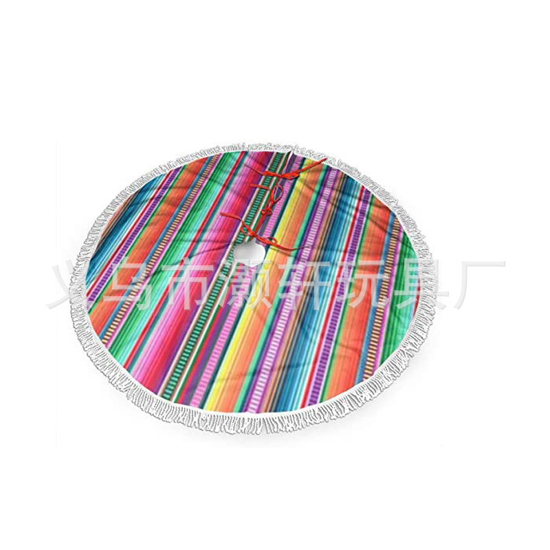 Mexican Carnival Carnival colorful fringe tree skirt shopping mall layout tree skirt Christmas tree skirt details Picture