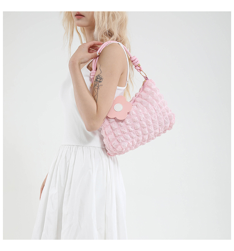 时尚云朵腋下包女珍珠褶皱设计感包包潮流百搭清新气质女士单肩包详情43