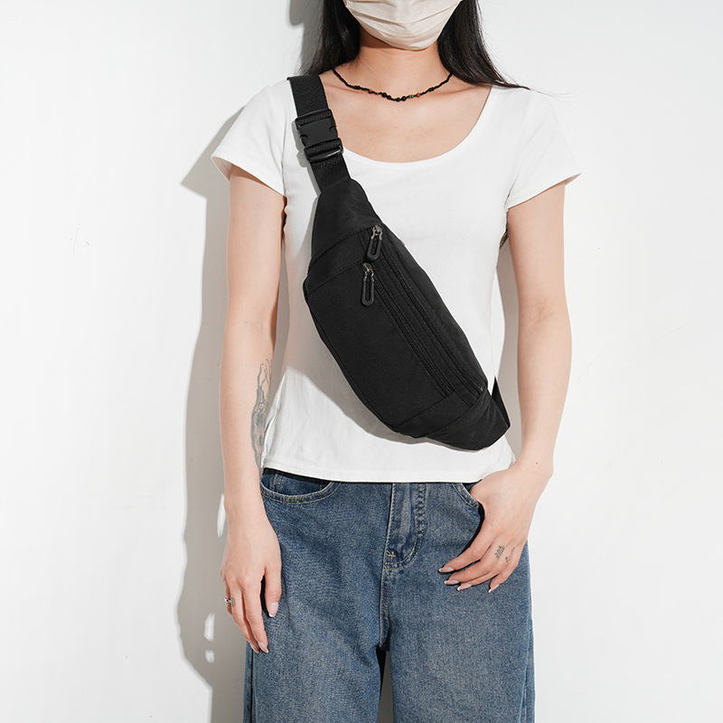 外贸新款时尚腰包韩版简约单肩斜挎包多功能牛津布零钱包手机包