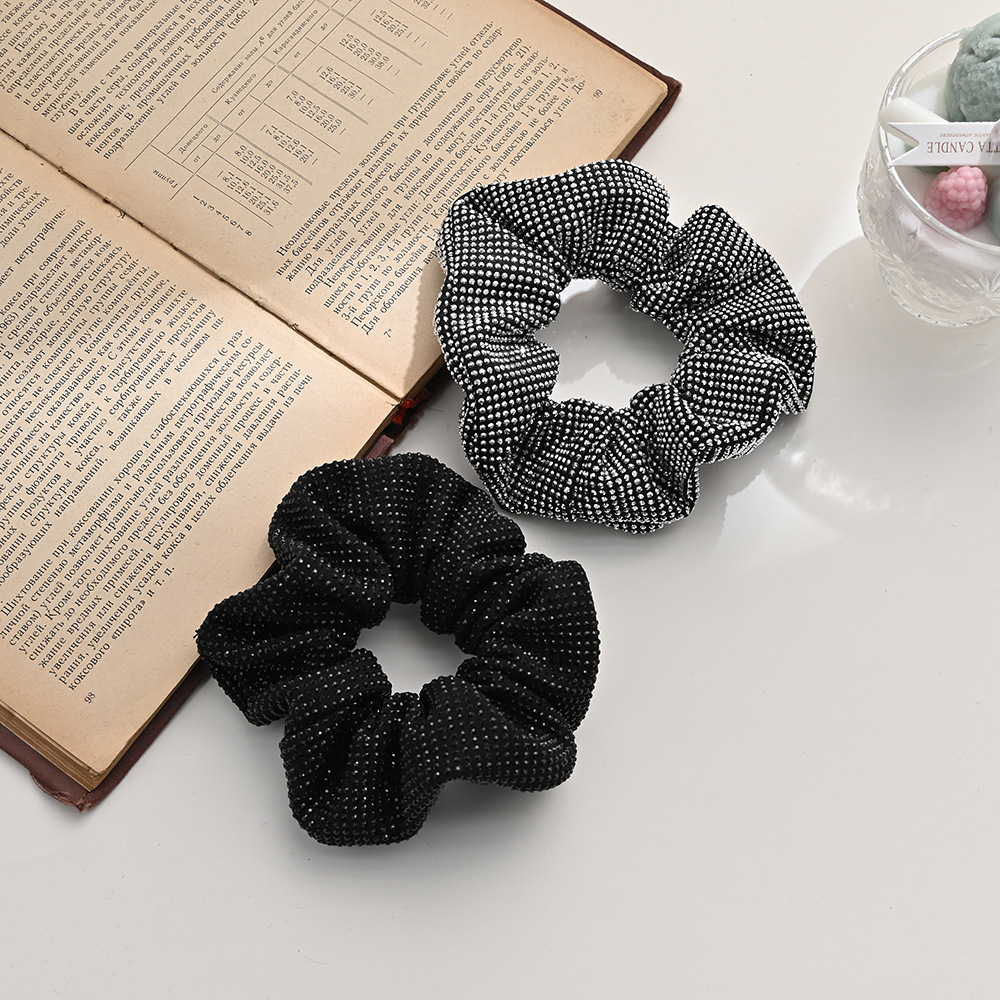 High-elasticity large intestine ring, Korean version full diamond pig large intestine hair ring, light luxury and fashionable bun hairstyle, elastic hair rope manufacturer wholesale
