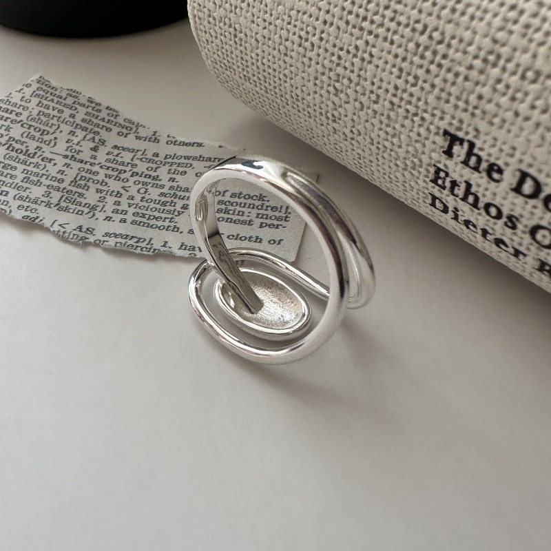 S925 sterling silver Korean version niche design simple oval retro ring, Korean style fashionable and individual ring wholesale Application Scenario