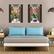 2024新款卧室客厅装饰贴纸立体墙贴层层贴植物花卉贴纸