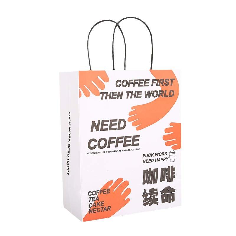 Baking Kraft Paper Bag Tote Dessert Coffee Doggy Bag Cake Gift Bag Pastry Milk Tea Takeout Doggy Bag Item Picture