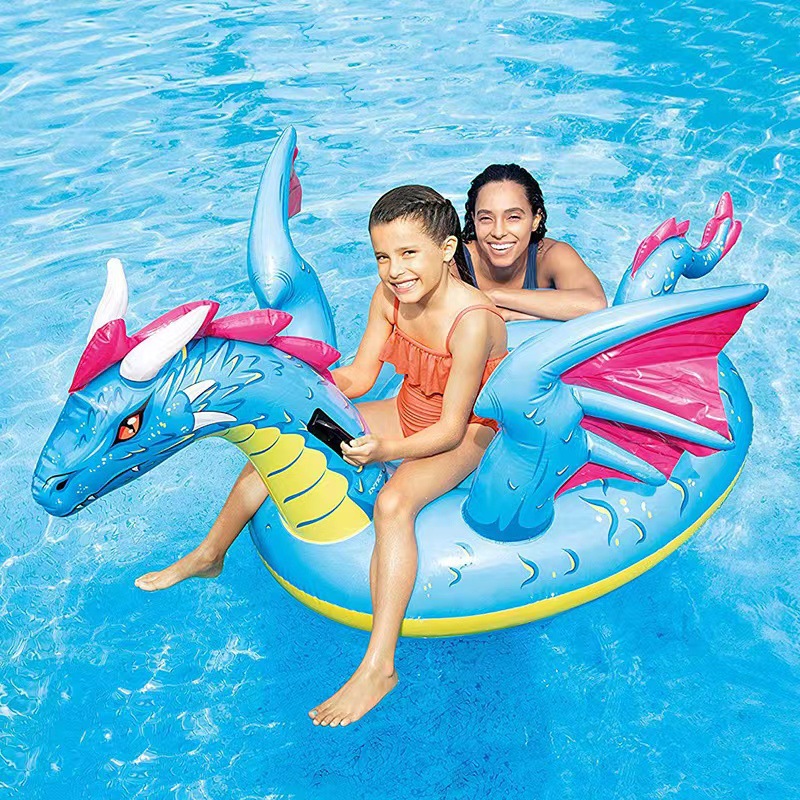 intex 57563 充气浮排跨境儿童水上充气神龙坐骑戏水玩具图