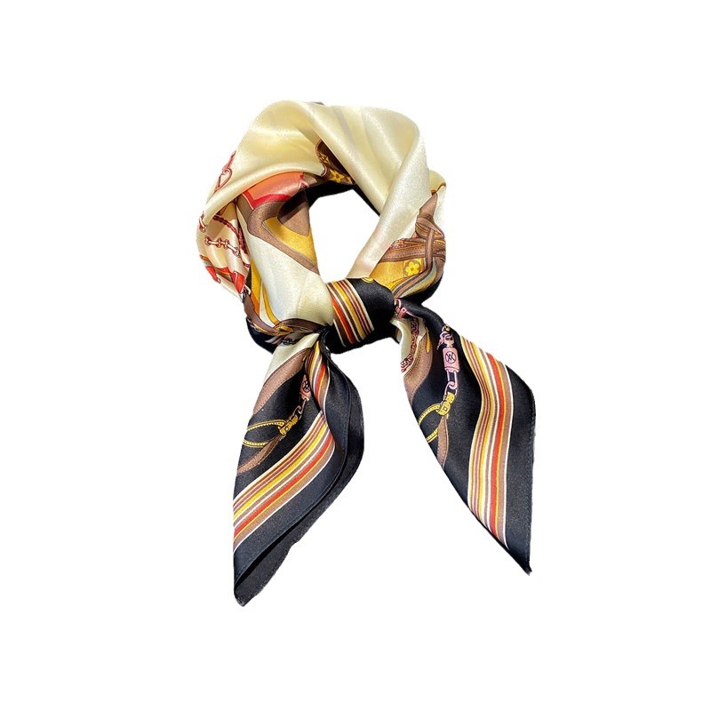 New Atmospheric Light Luxury High-End Gift Box Silk Scarf Luxury Elegant Square Scarf Decoration Big Name Tie Bag With Gauze Scarf Item Picture