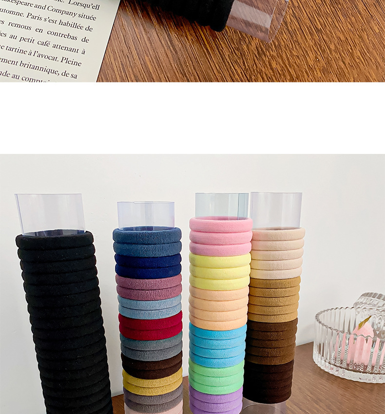 20 canned colored hair band sets for women, thickened and thickened towel bands, high-elasticity hair ties, and simple basic hair ties pic 5