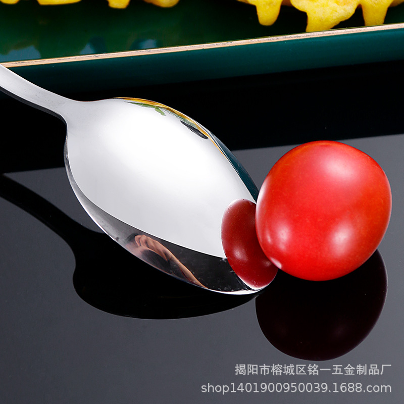 1010 Stainless Steel Spoon Knife And Fork Western Food Set Hotel Coffee Spoon Home Dinner Round Spoon Mixing Spoon Wholesale Application Scenario
