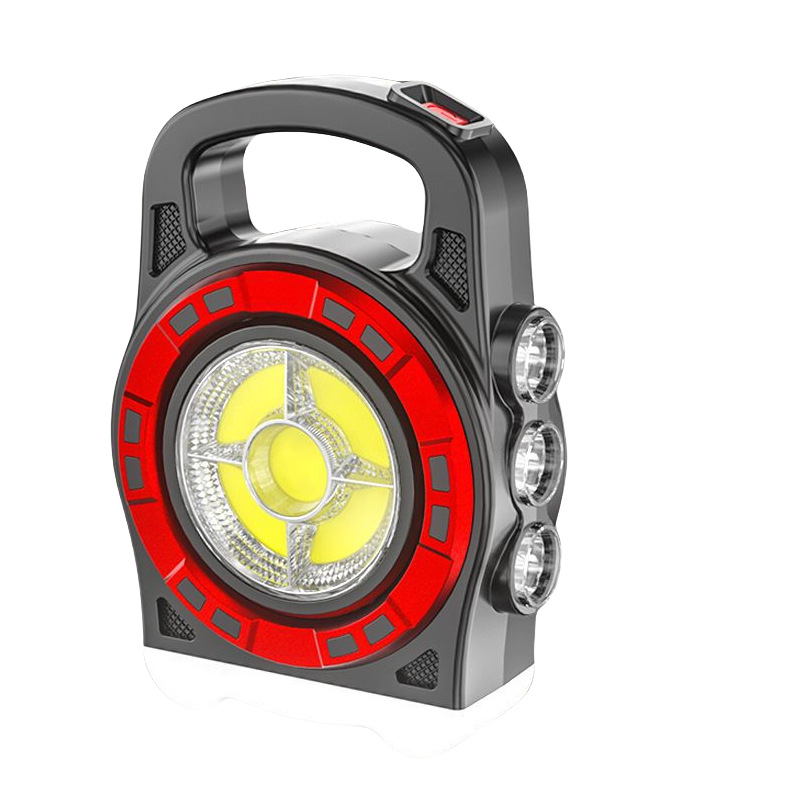 New solar-powered portable camping lamp, outdoor emergency multi-functional flashlight, ultra-bright long-range three-source camping lamp Item Picture