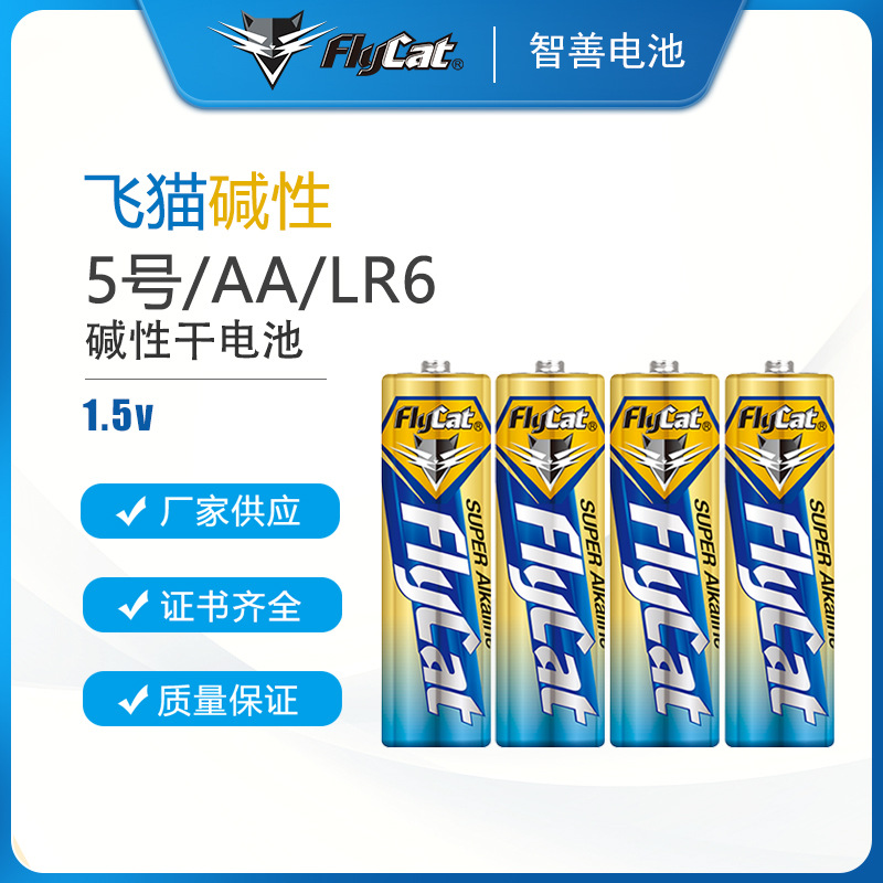 飞猫FLYCAT 5号电池玩具电池智能门锁碱性高容量电池AA/LR6