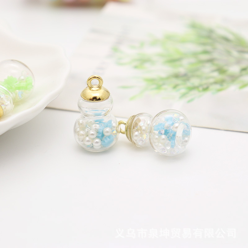Factory direct sales of luminous imitation pearl snowflake gourd pendants, stationery earrings, children's diy jewelry accessories Application Scenario