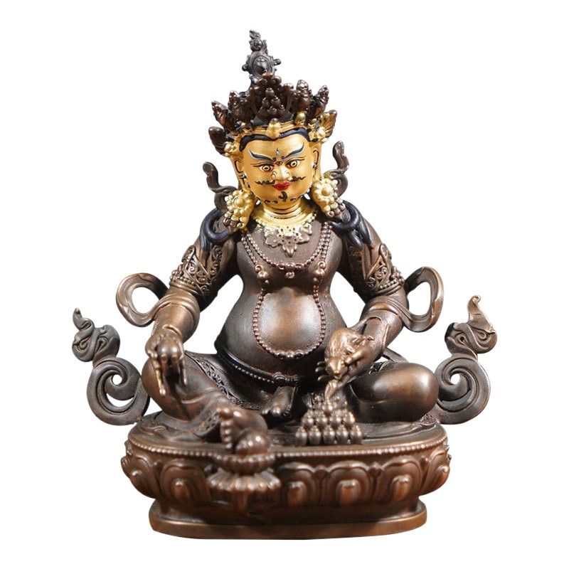 Nepal inch bronze yellow God of wealth Buddha seigong gold collection bala God of wealth image living room offering wealth ornaments Item Picture