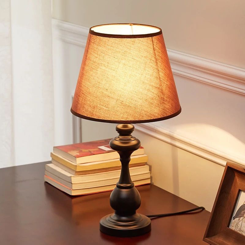 American Desk Lamp Retro Bedside Lamp Hotel Project Bedroom Desk Lamp Office Study Led Light Eye Protection Dimming Night Light Specification drawing