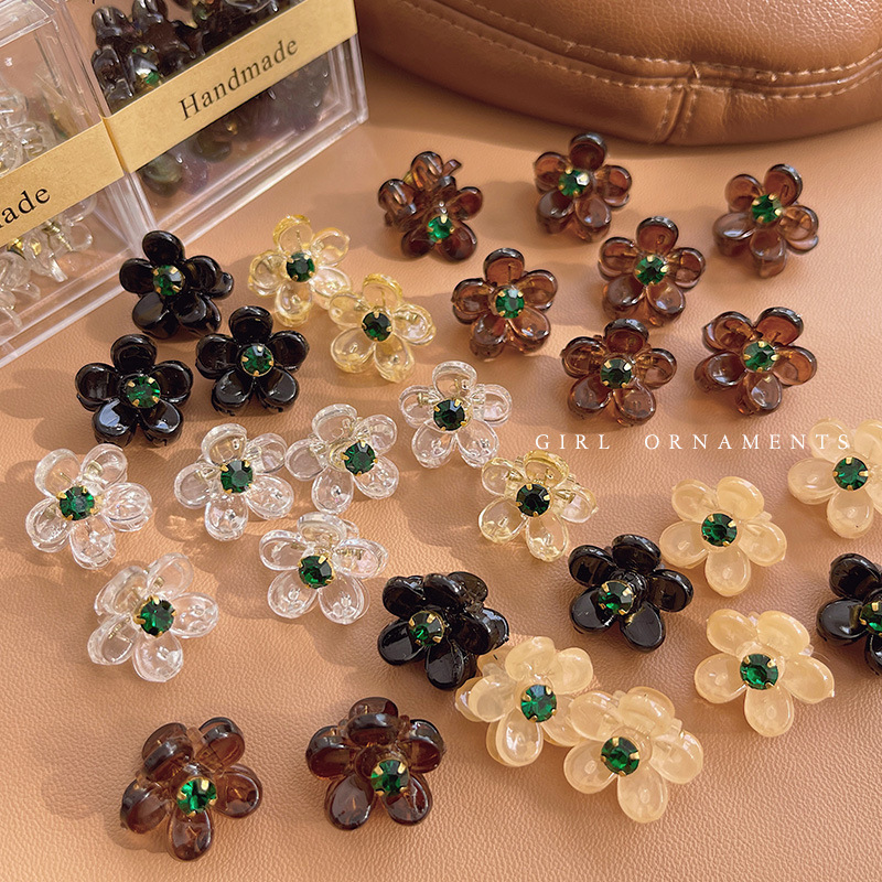 Coreano temperamento flores clip pequeño tiara clip de pelo lateral flequillo clip de captura de la frente pequeño clip de verano chica